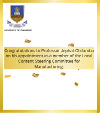 Congratulations to Professor Jephat Chifamba