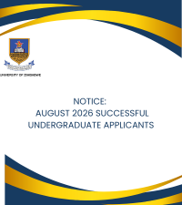 NOTICE:  AUGUST 2026 SUCCESSFUL UNDERGRADUATE APPLICANTS