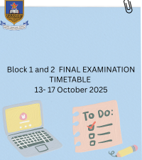 NOTICE: BLOCK 1 & 2 EXAMINATION TIMETABLE